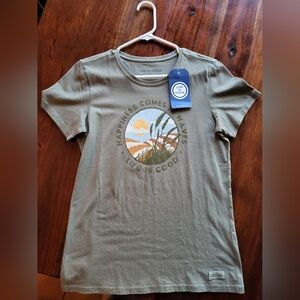 NWT Life is Good Womens Olive T-Shirt